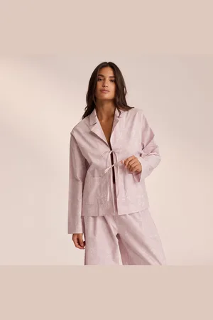 Lounge Underwear Katoenen Pyjama Shirt - Lila