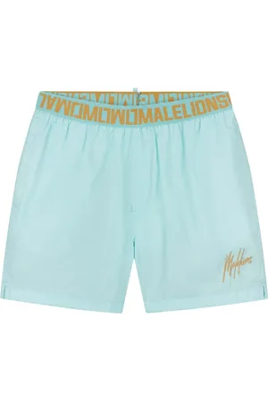 Malelions Men Venetian Swimshort | Light Blue/Gold