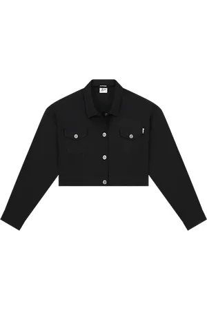 Malelions Women Cropped Cargo Jacket | Black