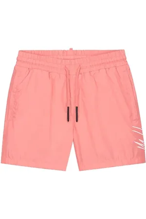 Malelions Men Split Swim Shorts | Light Coral/Sand