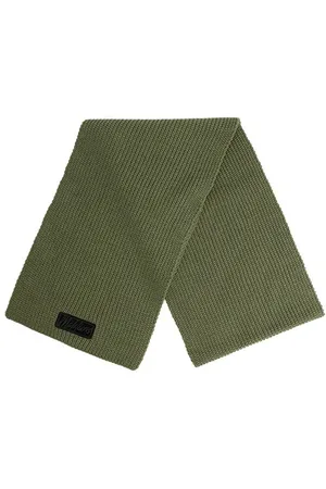 Malelions Men Ribbed Logo Scarf | Green