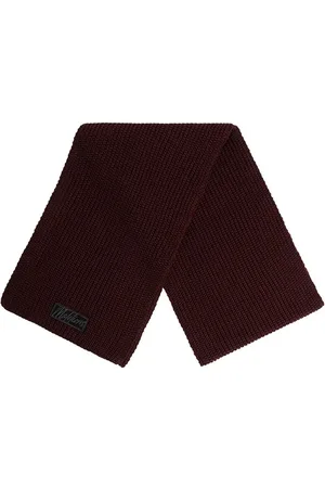 Malelions Men Ribbed Logo Scarf | Burgundy