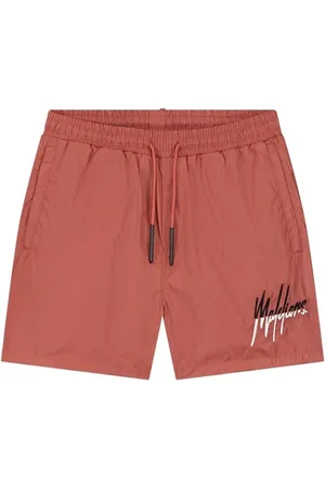 Malelions Men Split Swim Shorts | Coral/Black