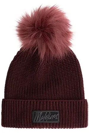 Malelions Women Knitted Beanie | Burgundy