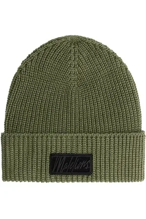Malelions Men Ribbed Logo Beanie | Green
