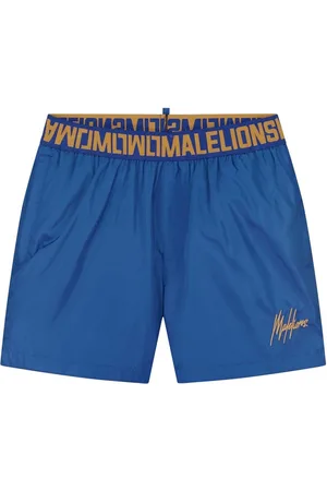 Malelions Men Venetian Swim Shorts | Cobalt/Gold
