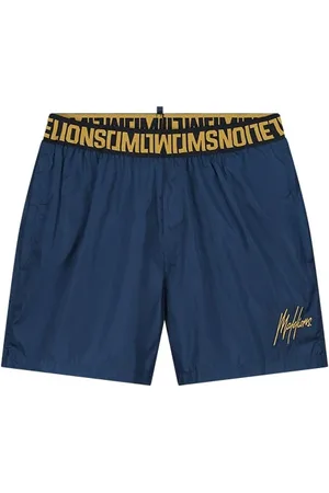 Malelions Men Venetian Swim Shorts | Navy/Gold