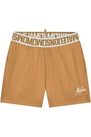Malelions Men Venetian Swim Shorts | Gold/Off-White
