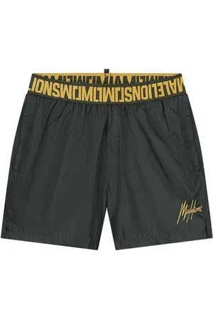 Malelions Men Venetian Swim Shorts | Dark Green/Gold