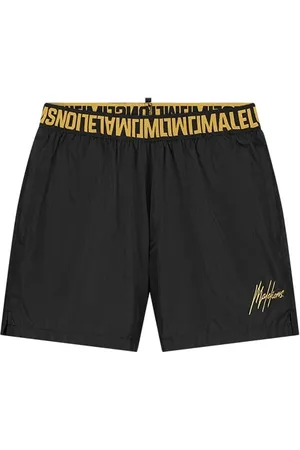 Malelions Men Venetian Swim Shorts | Black/Gold