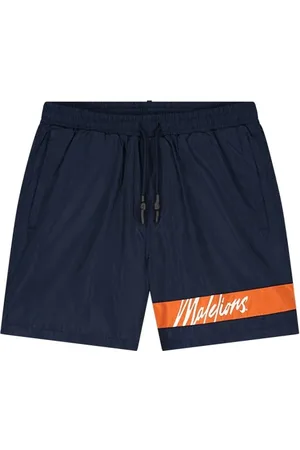 Malelions Men Captain Swim Shorts | Navy/Orange