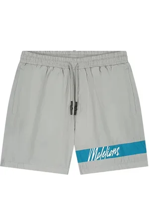 Malelions Men Captain Swim Shorts | Grey/Aqua Blue