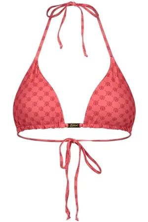 Malelions Women Tara Monogram Bikini Top | Coral/Pink