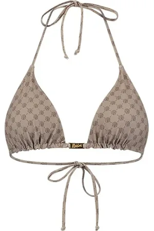Malelions Women Tara Monogram Bikini Top | Brown/Dark Brown