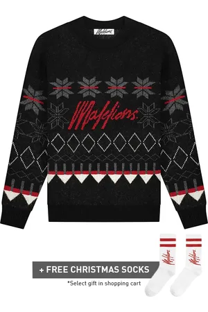 Malelions Women Christmas Sweater | Black/Red
