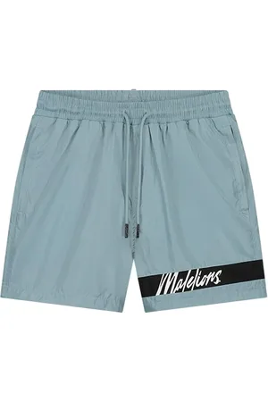 Malelions Men Captain Swim Shorts | Light Blue/Black