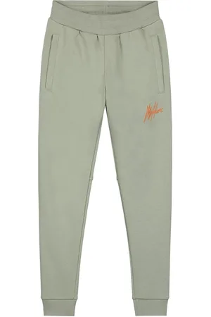 Malelions Junior Striped Signature Sweatpants | Seagrass/Orange