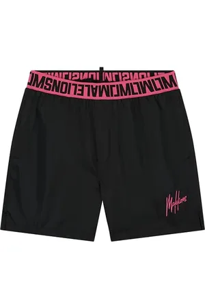 Malelions Men Venetian Swim Shorts | Black/Hot Pink