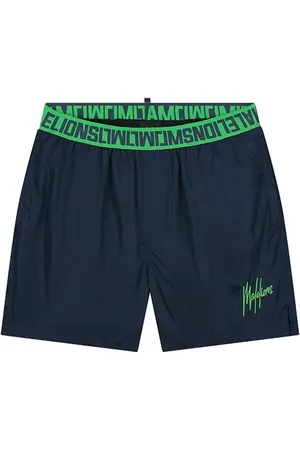 Malelions Men Venetian Swim Shorts | Navy/Green