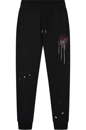 Malelions Men Regular Painter Sweatpants | Black/Burgundy
