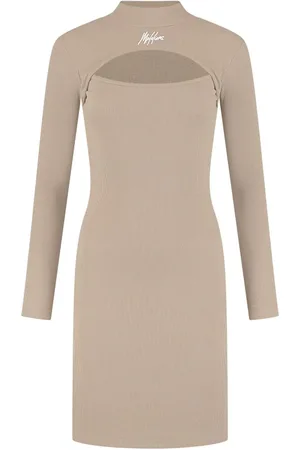 Malelions Women Cut-Out Dress | Taupe