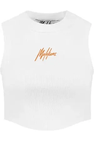 Malelions Women Signature Crop Top | White/Orange