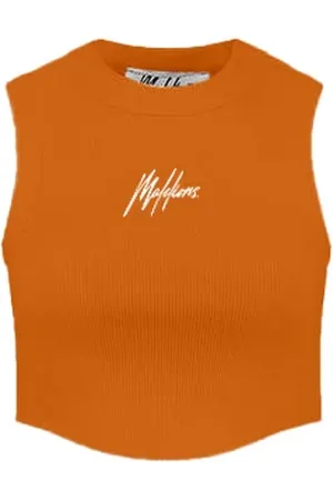 Malelions Women Signature Crop Top | Orange/Black