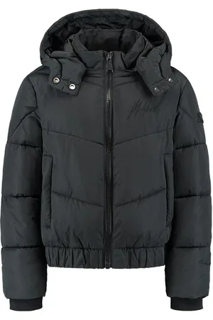 Malelions Junior Girls Cropped Puffer Jacket | Black