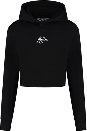 Malelions Women Avenue Crop Hoodie | Black