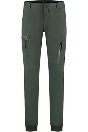 Malelions Men Zipped Cargo Pants | Dark Green