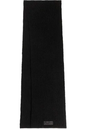 Malelions Men Ribbed Logo Scarf | Black