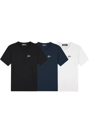 Malelions Men Signature V-Neck T-Shirt 3-Pack | Black/White/Navy