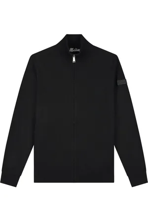 Malelions Men Knitted Zip Cardigan | Black
