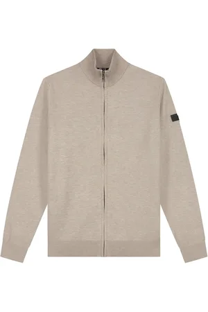 Malelions Men Knitted Zip Cardigan | Taupe