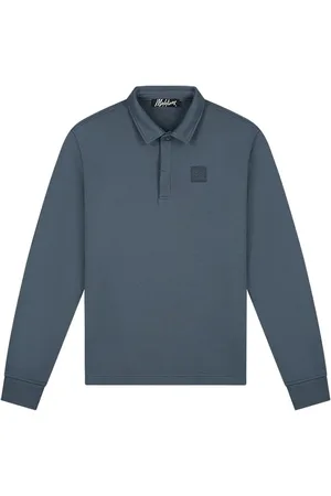Malelions Men Patch Polo Sweater | Blue Slate