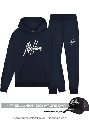Malelions Junior Essentials Tracksuit | Navy/White