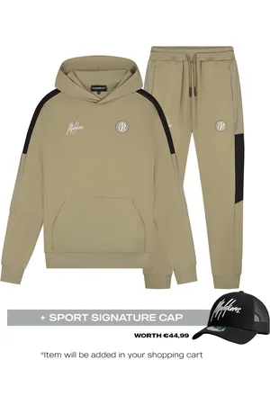 Malelions Sport Transfer Hooded Tracksuit | Moss Grey/Black