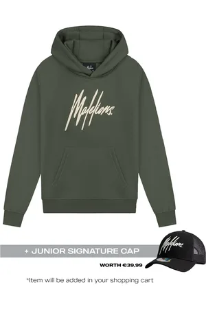 Malelions Junior Essentials Hoodie | Army/Off-white