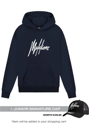 Malelions Junior Essentials Hoodie | Navy/White
