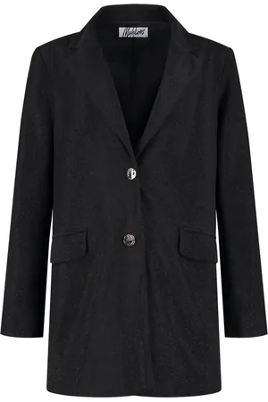 Malelions Women Sparkling Oversized Blazer | Black