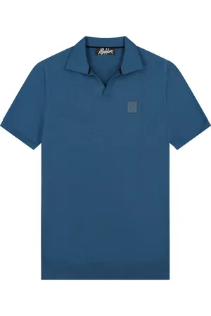 Malelions Men Knitted Patch Polo | Blue Slate