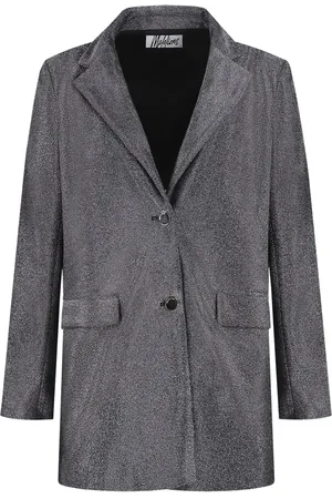 Malelions Women Sparkling Oversized Blazer | Silver