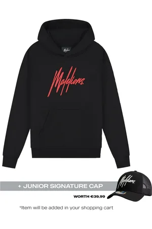 Malelions Junior Essentials Hoodie | Black/Red
