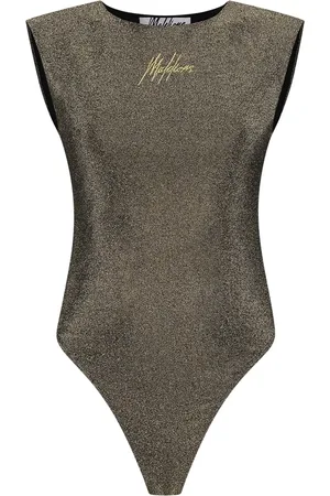 Malelions Women Sparkling Shoulder Bodysuit | Gold