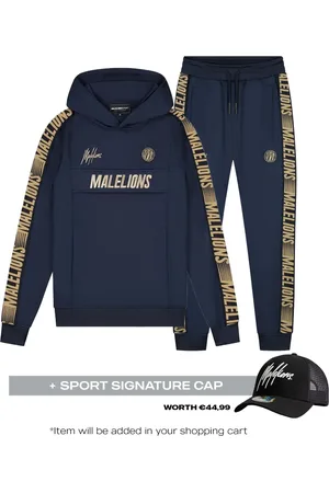 Malelions Sport Warming Up Tracksuit | Navy/Gold