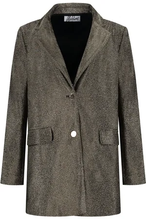 Malelions Women Sparkling Oversized Blazer | Gold