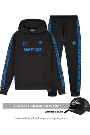 Malelions Sport Warming Up Tracksuit | Black/Cobalt