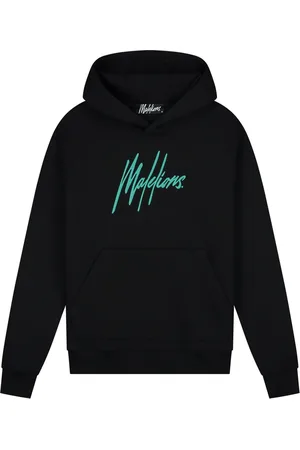 Malelions Men Essentials Hoodie | Black/Turquoise