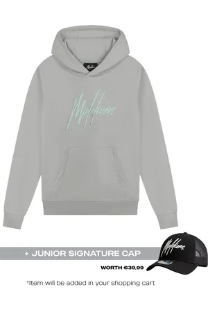 Malelions Junior Essentials Hoodie | Grey/Light Blue