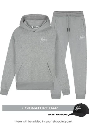 Malelions Women Signature Tracksuit | Grey Melange